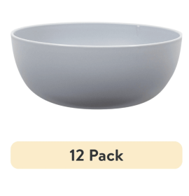 (12 pack) Mainstays - Gray Round Plastic Cereal Bowl, 38-Ounce