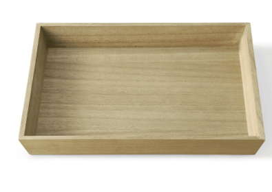 Mainstays 12" x 16" Wood Footed Decorative Tray, Natural