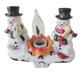 2024 Christmas Night Light,3D Christmas Light,Festive Campfire Light,Snowman Campfire Night Light,Christmas Eve Campfire Flickering Night Light,1 (Option: Snowman)