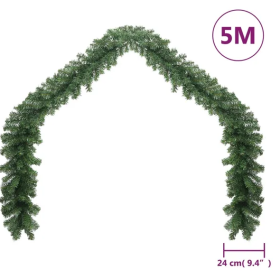 Christmas Garland With LED Lights 16 Ft (Color: White)