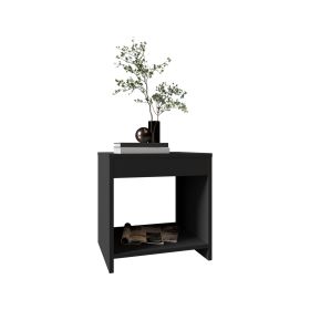 Marshall Night Table 1 spacious Shelf (Color: Black)
